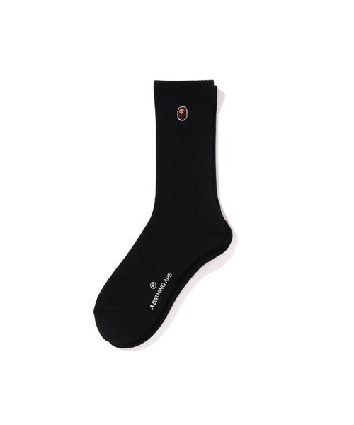 A BATHING APE(アベイシングエイプ)の「ONE POINT SOCKS(ソックス/靴下・メンズ・ブラック/ホワイト/イエロー・LARGE/MEDIUM)」の3枚目の写真