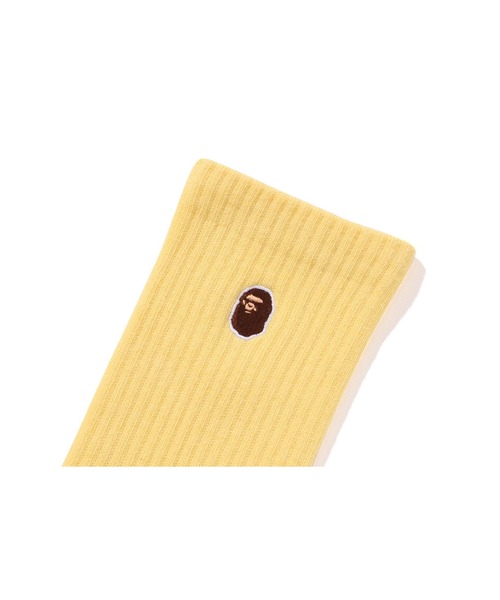 A BATHING APE(アベイシングエイプ)の「ONE POINT SOCKS(ソックス/靴下・メンズ・ブラック/ホワイト/イエロー・LARGE/MEDIUM)」の6枚目の写真