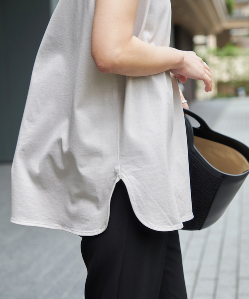 Spick & Span（スピックアンドスパン）の「《追加》ファインコットンノースリーブプルオーバー（Tシャツ/カットソー・レディース・ブラック/ブラウン/ホワイト/ライトグレー・38/36）」の22枚目の写真