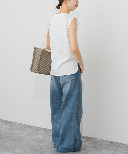 Spick & Span（スピックアンドスパン）の「《追加》ファインコットンノースリーブプルオーバー（Tシャツ/カットソー・レディース・ブラック/ブラウン/ホワイト/ライトグレー・38/36）」の5枚目の写真