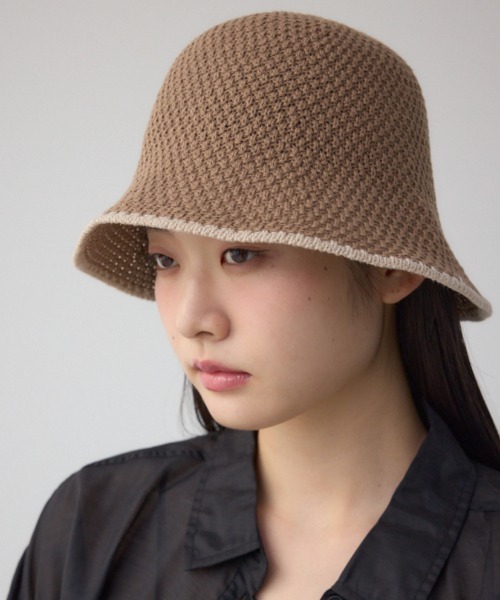 AZUL by moussy(アズールバイマウジー)の「サーモ配色ハット(ハット・レディース・ブラック/ベージュ・FREE)」の1枚目の写真