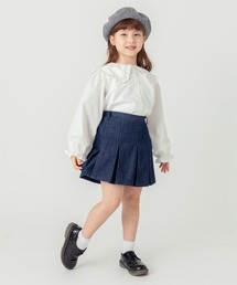 キュロット プリーツ」に該当するブルー・ネイビー/青色系の