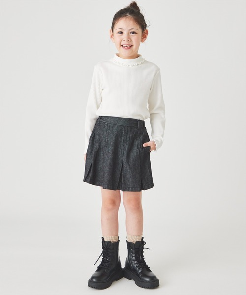 ever closet(エバークローゼット)の「デニムプリーツキュロット(スカート・キッズ・ネイビー/ブラック/ブルー/ネイビー系/ブルー系その他・100cm/110cm/120cm/130cm/140cm/150cm/90cm)」の2枚目の写真