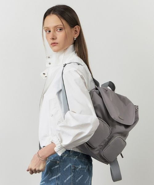 NYLON DOUBLE POCKET STRING BACKPACK（バックパック/リュック