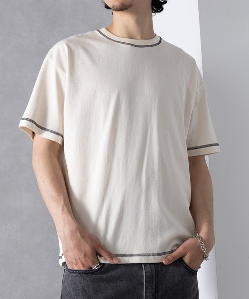 UNIVERSAL OVERALL(ユニバーサルオーバーオール)の「【UNIVERSAL OVERALL】UO キナリルーズフィット半袖2PTシャツ UVOP-007(Tシャツ/カットソー・レディース・その他1/その他2・S/M/L/XL)」の1枚目の写真
