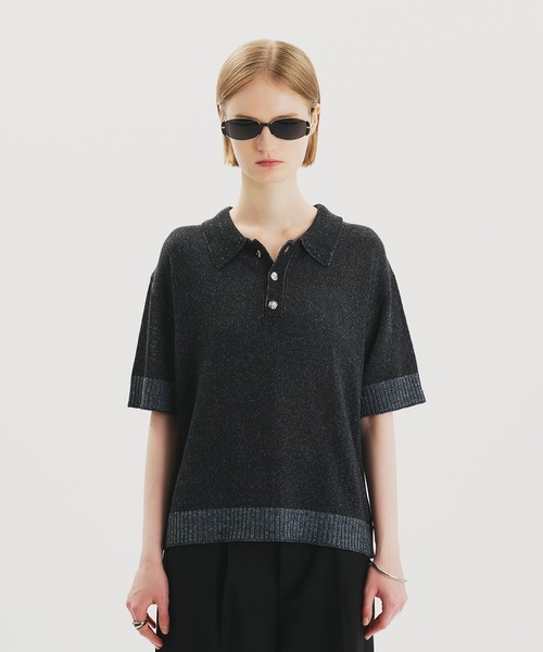 SINNERS ATTIRE ニット ポロ シャツ Knit Polo Shirt 3カラー SINSS ポロシャツ Stitched knit polo shirt / ステッチニット