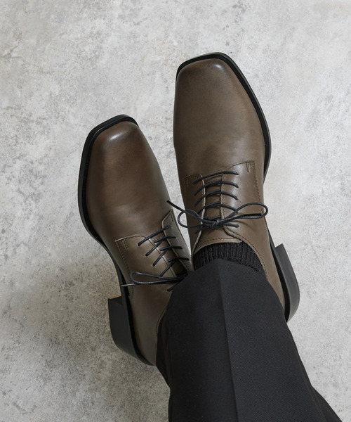 PADRONE パドローネ / BL SQUARE DERBY SHOES スクエアトゥキップ