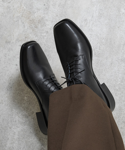 PADRONE（パドローネ）の「PADRONE パドローネ / BL SQUARE DERBY SHOES スクエアトゥキップレザーダービーシューズ 外羽式ドレスシューズ 日本製 / PU8777-2001（ドレスシューズ・メンズ・アッシュブラウン/ブラック・42/41/40）」の8枚目の写真