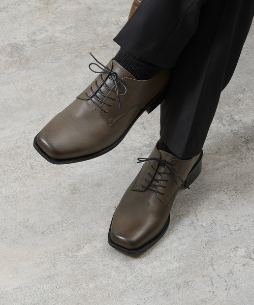 PADRONE パドローネ / BL SQUARE DERBY SHOES スクエアトゥキップ