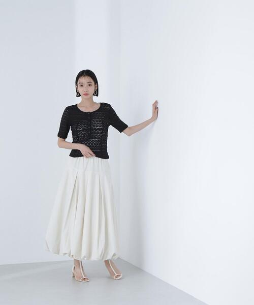 NATURAL BEAUTY BASIC（ナチュラルビューティーベーシック）の「◇ヘンリーネックレーストップス（Tシャツ/カットソー・レディース・マジェンタ/オフホワイト/ブラック・FREE）」の7枚目の写真