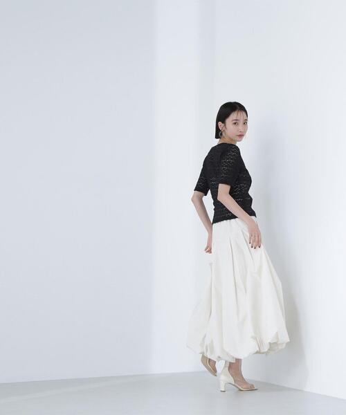 NATURAL BEAUTY BASIC（ナチュラルビューティーベーシック）の「◇ヘンリーネックレーストップス（Tシャツ/カットソー・レディース・マジェンタ/オフホワイト/ブラック・FREE）」の9枚目の写真
