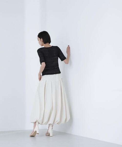 NATURAL BEAUTY BASIC（ナチュラルビューティーベーシック）の「◇ヘンリーネックレーストップス（Tシャツ/カットソー・レディース・マジェンタ/オフホワイト/ブラック・FREE）」の11枚目の写真