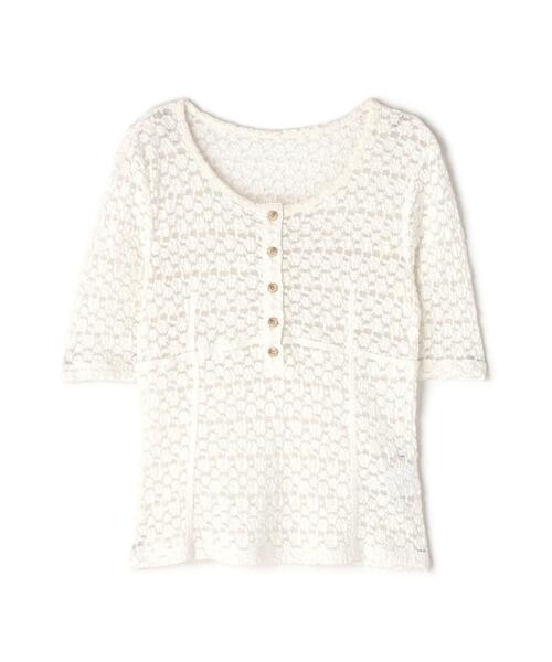 NATURAL BEAUTY BASIC（ナチュラルビューティーベーシック）の「◇ヘンリーネックレーストップス（Tシャツ/カットソー・レディース・マジェンタ/オフホワイト/ブラック・FREE）」の13枚目の写真