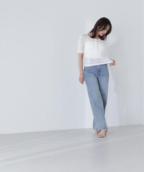 NATURAL BEAUTY BASIC（ナチュラルビューティーベーシック）の「◇ヘンリーネックレーストップス（Tシャツ/カットソー・レディース・マジェンタ/オフホワイト/ブラック・FREE）」の17枚目の写真