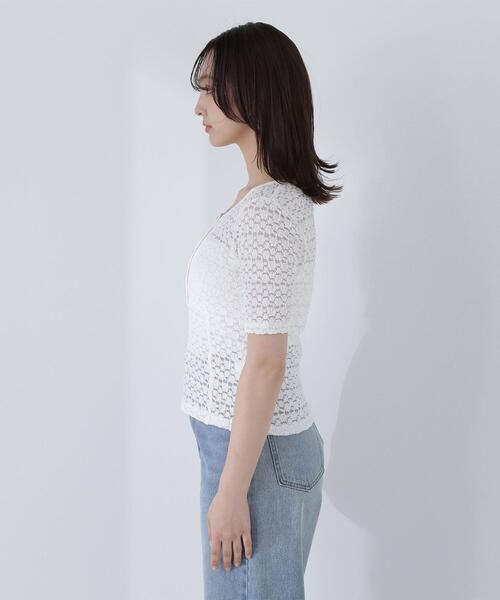 NATURAL BEAUTY BASIC（ナチュラルビューティーベーシック）の「◇ヘンリーネックレーストップス（Tシャツ/カットソー・レディース・マジェンタ/オフホワイト/ブラック・FREE）」の22枚目の写真