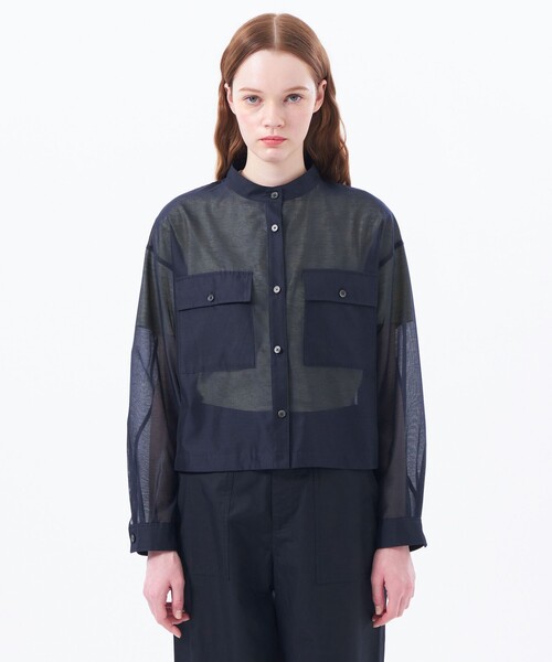 MACKINTOSH PHILOSOPHY（ﾏｯｷﾝﾄｯｼｭ ﾌｨﾛｿﾌｨｰ）の「シアーシャツブルゾン（ブルゾン・レディース・ダークネイビー/イエロー・36/38）」の4枚目の写真