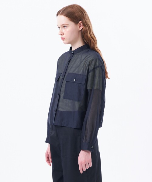 MACKINTOSH PHILOSOPHY（ﾏｯｷﾝﾄｯｼｭ ﾌｨﾛｿﾌｨｰ）の「シアーシャツブルゾン（ブルゾン・レディース・ダークネイビー/イエロー・36/38）」の5枚目の写真