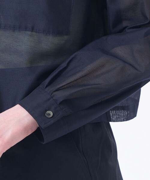 MACKINTOSH PHILOSOPHY（ﾏｯｷﾝﾄｯｼｭ ﾌｨﾛｿﾌｨｰ）の「シアーシャツブルゾン（ブルゾン・レディース・ダークネイビー/イエロー・36/38）」の7枚目の写真