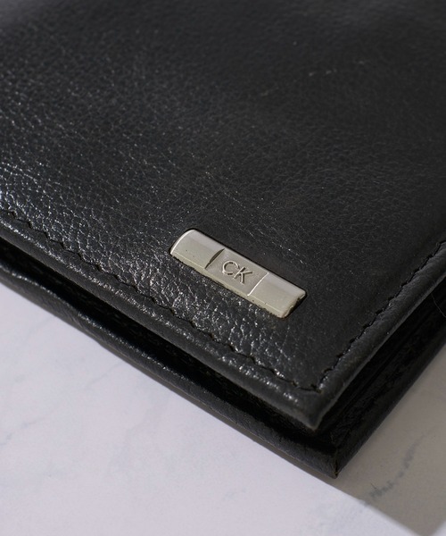 【Calvin Klein/カルバンクライン】Billfold With Coin Pocket / ワンポイント レザーコンパクトウォレット