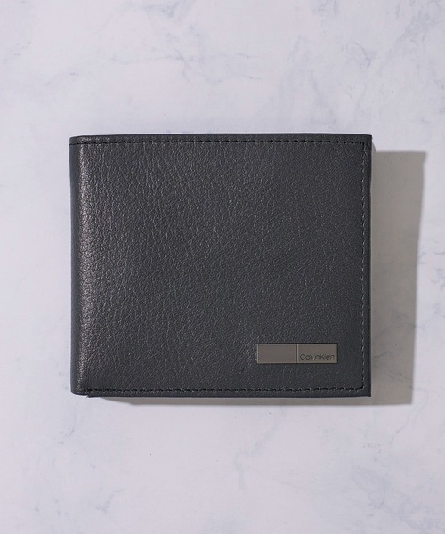 【Calvin Klein/カルバンクライン】Billfold With Coin Pocket / ワンポイント レザーコンパクトウォレット