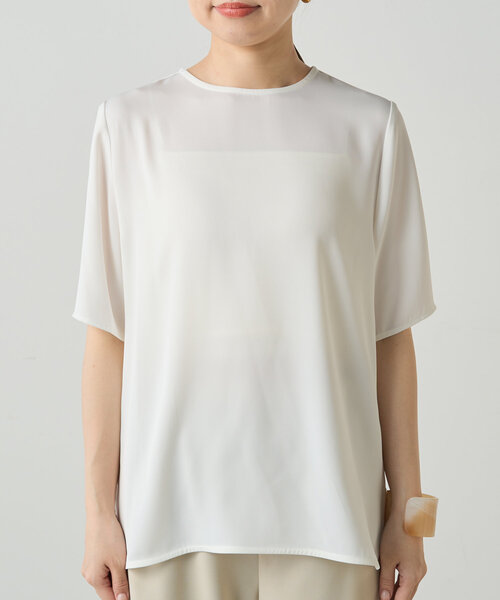 【ラウンジドレス】サテンブラウス　白　長袖 カットソー インナー 美品 サテンブラウス | LOUNGEDRESS(ラウンジドレス)レディース | PAL
