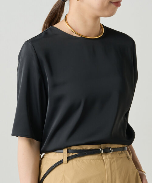 LOUNGEDRESSラウンジドレス新品Tブラウス黒ブラック LOUNGEDRESS（ラウンジドレス）の「Tブラウス（シャツ/ブラウス