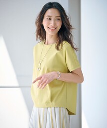 【WEB限定カラーあり・洗える】コットンスムース フレンチスリーブ カットソー