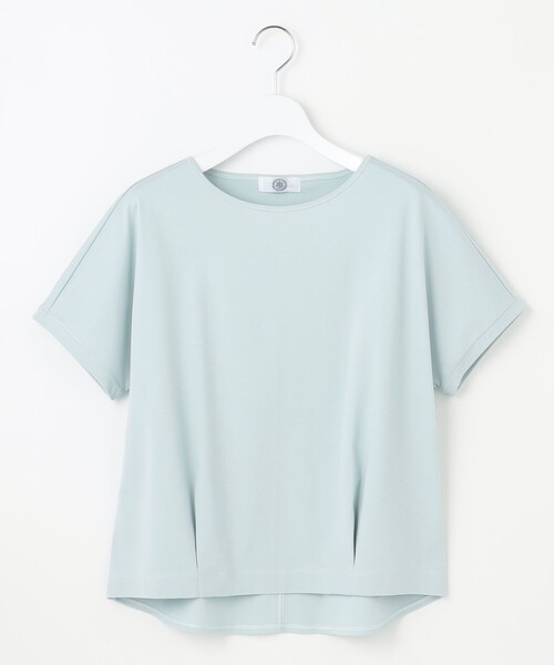 J.PRESS Ladies(J.プレス レディス)の「【WEB限定カラーあり・洗える】コットンスムース フレンチスリーブ カットソー(Tシャツ/カットソー・レディース・イエロー系/ライトグレー系/ピンク系/ピーコックグリーン系/ネイビー系/ホワイト系/ダークブラウン系・SMALL)」の9枚目の写真