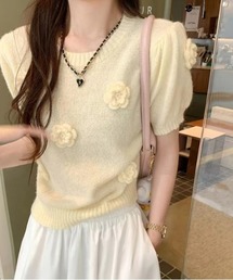 WEGO | WEGO/ガーリーローズ半袖サマーニット(ニット/セーター)