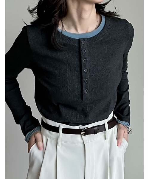 Frank&Eileen ポップオーバーヘンリー プルオーバー 長袖 カットソー