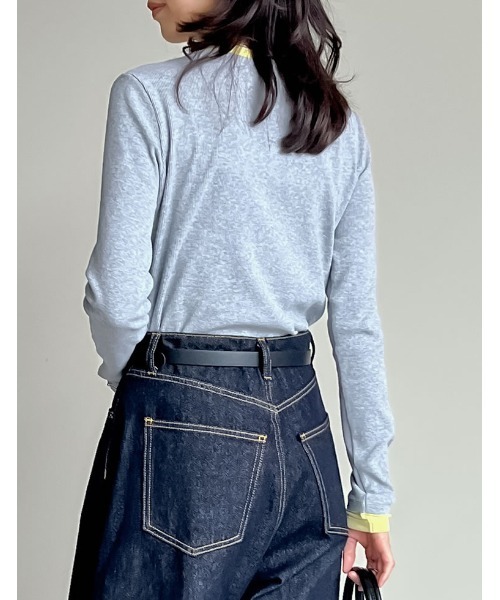 Re:EDIT（リエディ）の「配色ヘンリーネックレイヤード風プルオーバー長袖トップス（Tシャツ/カットソー・レディース・グレー系その他/ブラック系その他/ホワイト系その他/グレー系その他2・MEDIUM/LARGE）」の15枚目の写真