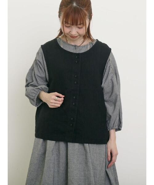 セール】【Cross×Linen】並びボタンベスト（ベスト）｜Samansa