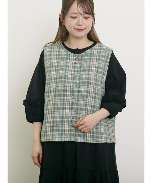 セール】【Cross×Linen】並びボタンベスト（ベスト）｜Samansa