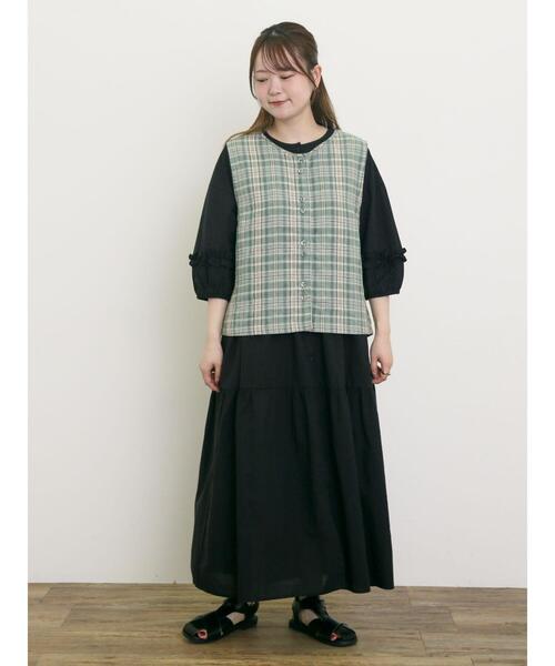 セール】【Cross×Linen】並びボタンベスト（ベスト）｜Samansa
