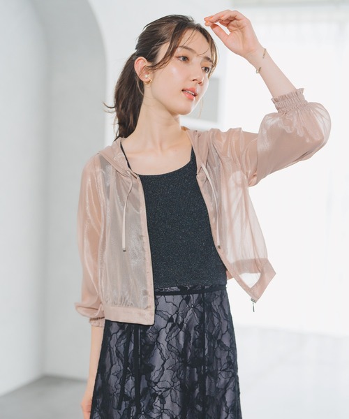 極美品　ベイジ　BEIGE パーカー　ゴールドラメ×ベージュ　サイズ4 セール】 【BEIGE、ecru/WEB限定・洗える】LOOP BACK / オーバ