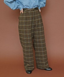 PAR ICI | 英国羊毛 へリンボンチェック後ろゴムパンツ(セットアップ対応)(その他パンツ)