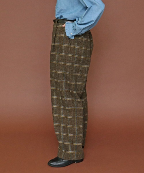 PAR ICI（パーリッシィ）の「英国羊毛 へリンボンチェック後ろゴムパンツ(セットアップ対応)（その他パンツ・レディース・カーキ/チャコールグレー・FREE）」の6枚目の写真