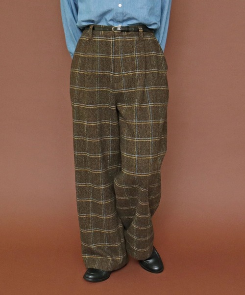 PAR ICI（パーリッシィ）の「英国羊毛 へリンボンチェック後ろゴムパンツ(セットアップ対応)（その他パンツ・レディース・カーキ/チャコールグレー・FREE）」の3枚目の写真