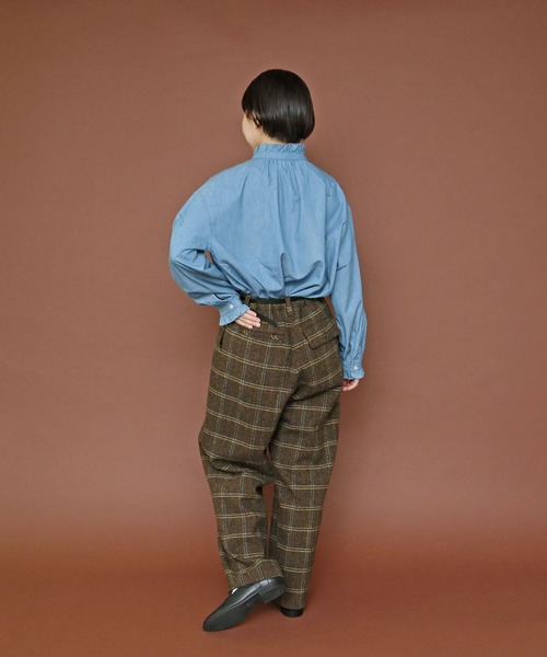 PAR ICI（パーリッシィ）の「英国羊毛 へリンボンチェック後ろゴムパンツ(セットアップ対応)（その他パンツ・レディース・カーキ/チャコールグレー・FREE）」の12枚目の写真