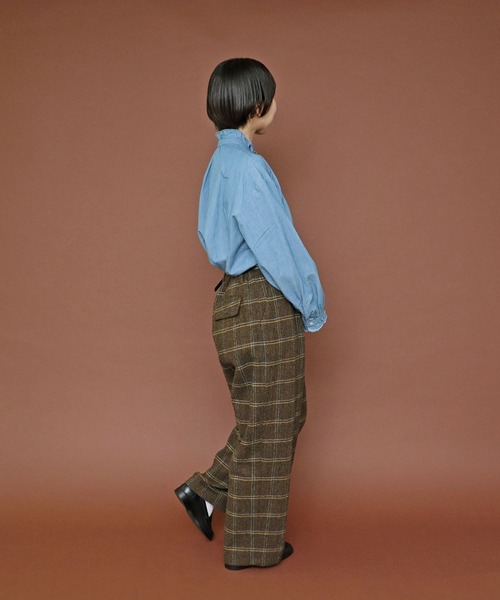 PAR ICI（パーリッシィ）の「英国羊毛 へリンボンチェック後ろゴムパンツ(セットアップ対応)（その他パンツ・レディース・カーキ/チャコールグレー・FREE）」の13枚目の写真