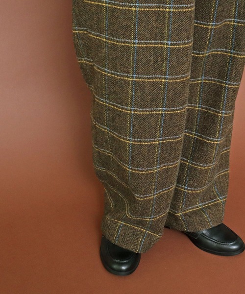 PAR ICI（パーリッシィ）の「英国羊毛 へリンボンチェック後ろゴムパンツ(セットアップ対応)（その他パンツ・レディース・カーキ/チャコールグレー・FREE）」の10枚目の写真