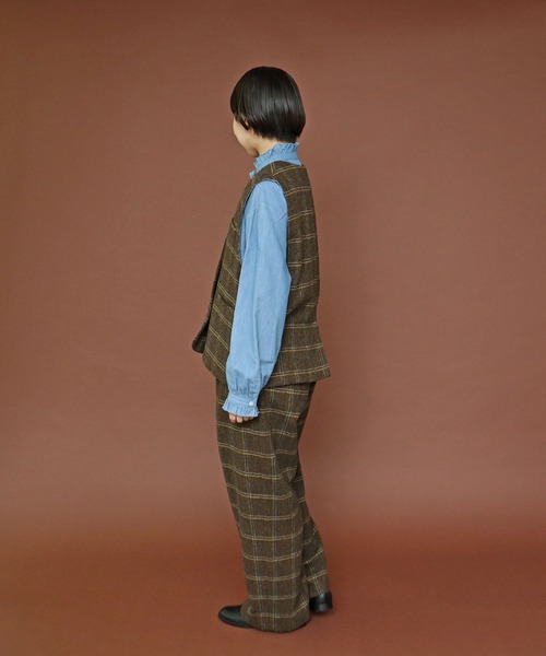 PAR ICI（パーリッシィ）の「英国羊毛 へリンボンチェック後ろゴムパンツ(セットアップ対応)（その他パンツ・レディース・カーキ/チャコールグレー・FREE）」の15枚目の写真