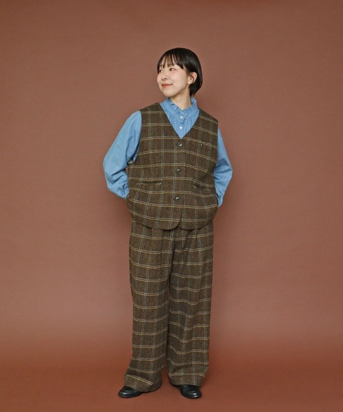 PAR ICI（パーリッシィ）の「英国羊毛 へリンボンチェック後ろゴムパンツ(セットアップ対応)（その他パンツ・レディース・カーキ/チャコールグレー・FREE）」の14枚目の写真