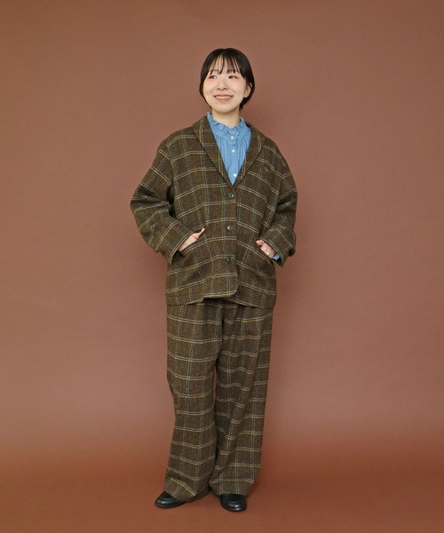 PAR ICI（パーリッシィ）の「英国羊毛 へリンボンチェック後ろゴムパンツ(セットアップ対応)（その他パンツ・レディース・カーキ/チャコールグレー・FREE）」の17枚目の写真