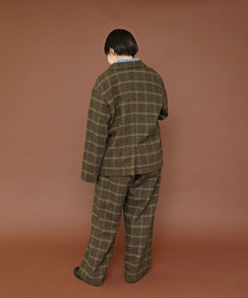 PAR ICI（パーリッシィ）の「英国羊毛 へリンボンチェック後ろゴムパンツ(セットアップ対応)（その他パンツ・レディース・カーキ/チャコールグレー・FREE）」の18枚目の写真