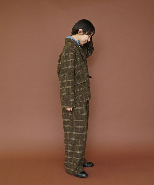 PAR ICI（パーリッシィ）の「英国羊毛 へリンボンチェック後ろゴムパンツ(セットアップ対応)（その他パンツ・レディース・カーキ/チャコールグレー・FREE）」の19枚目の写真