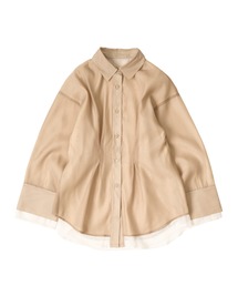 MUHET | sheer layered waist tuck shirt / シアーレイヤードウエストタックシャツ(シャツ/ブラウス)