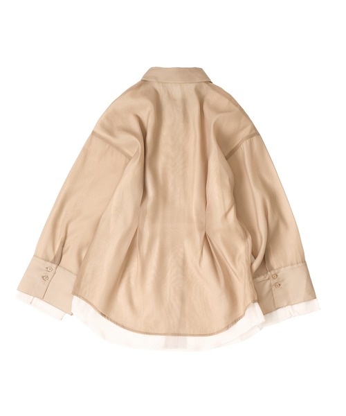 ブラウス シャツ sheer layered waist tuck shirt / シアーレイヤードウエストタックシャツ レディース sheer layered waist tuck shirt / シアーレイヤードウエスト