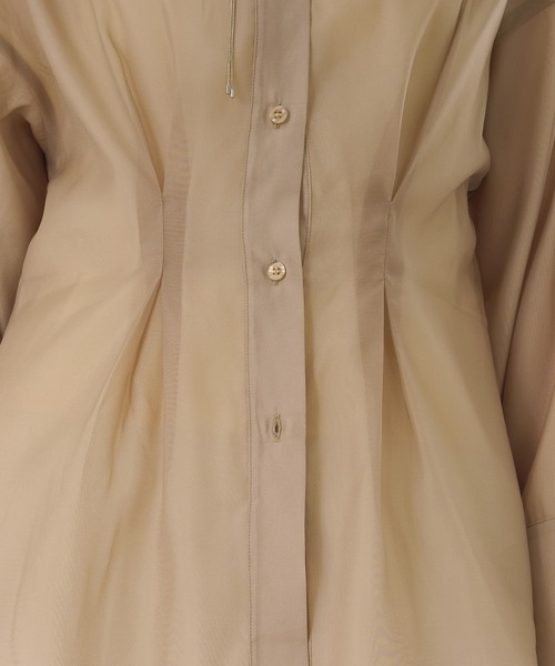 ブラウス シャツ sheer layered waist tuck shirt / シアーレイヤードウエストタックシャツ レディース sheer layered waist tuck shirt / シアーレイヤードウエスト