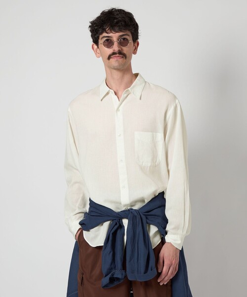 スティーブンアラン ピケストライプ シャツ 極美品 STEVEN ALAN シャツ 「Steven Alan」 CC ピケ ストライプ